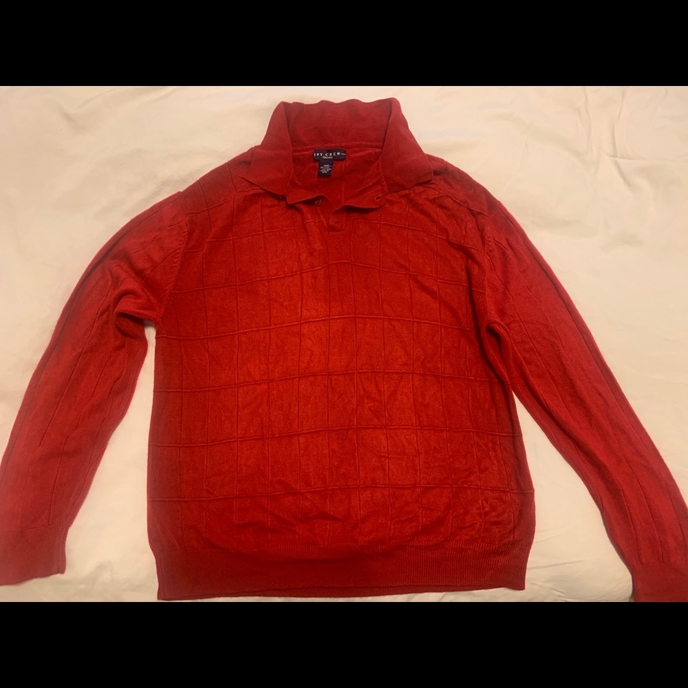 Long Sleeve Red Acrylic Dress Shirt